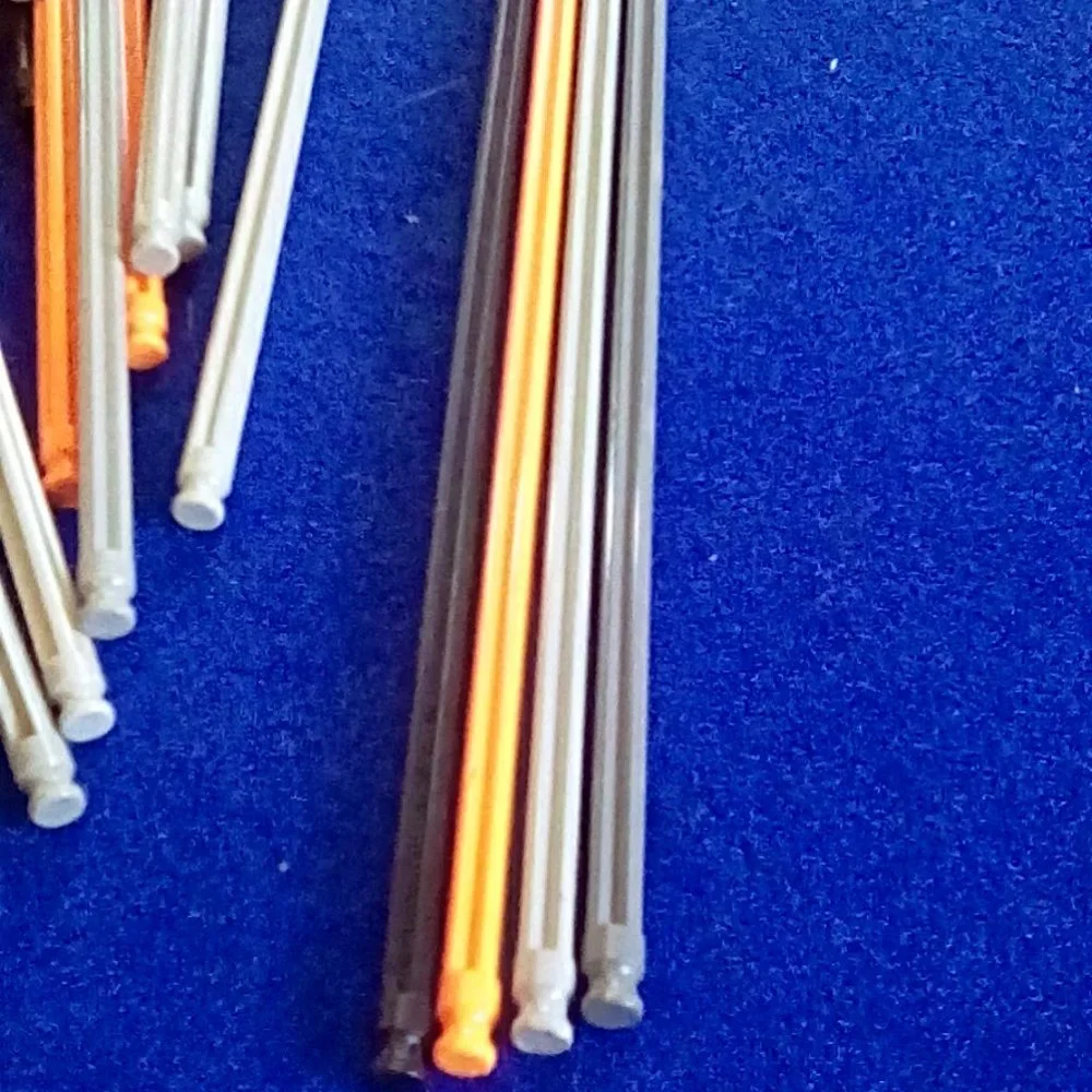 K'NEX 190 mm  rods, grey, black, orange.